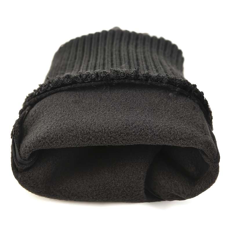1 Pair Deep Black Warm Gloves
