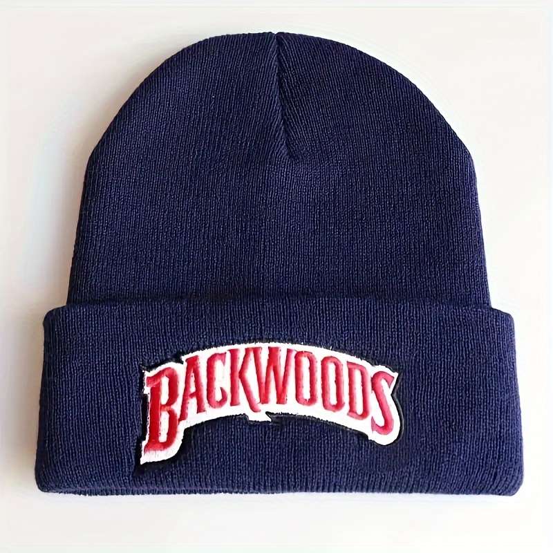 1pc 1pc Autumn And Winter Unisex Backwoods Embroidery Hip Hop Knitted Hat Elastic Foldable Trend