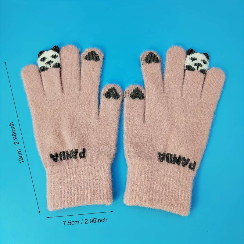 1 Pair Grey Warm Gloves