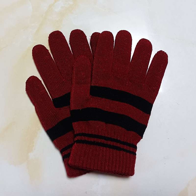 1 Pair Black Plus Jujube Style Ordinary No Velvet Warm Gloves