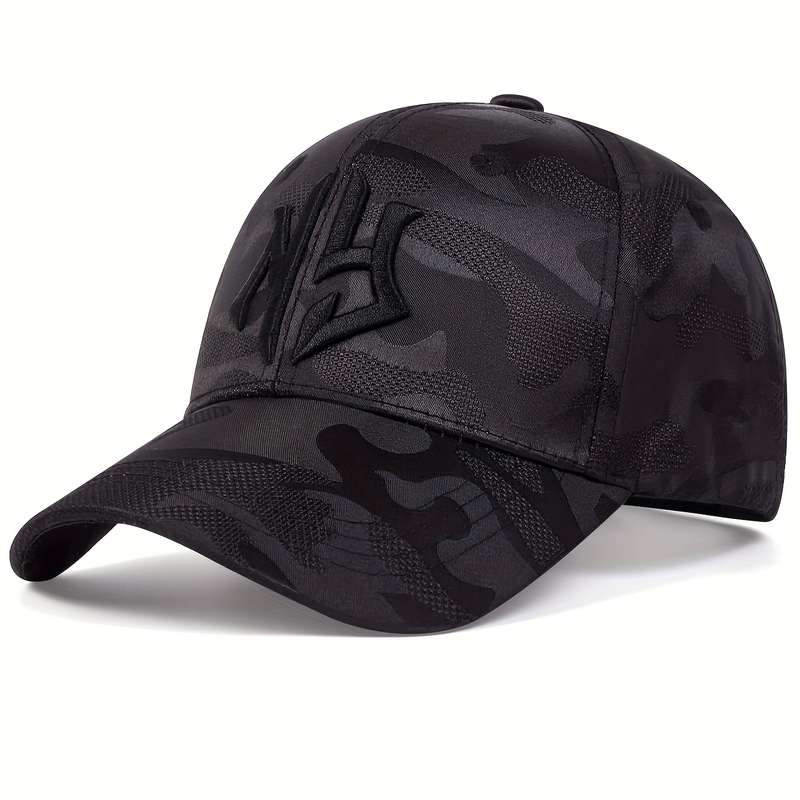 1pc Trendy Embroidery Camouflage Baseball Cap Unisex Hip Hop Dad Hat Lightweight Adjustable Sun Hat