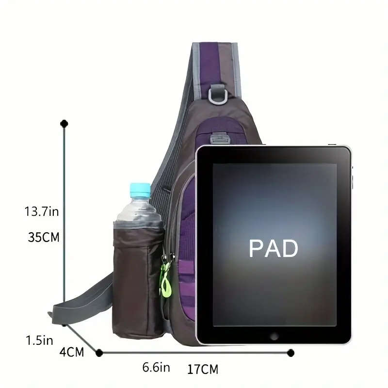 1pc Athletic Canvas Crossbody Chest Bag Versatile Unisex Sling Backpack with Multiple Compartments