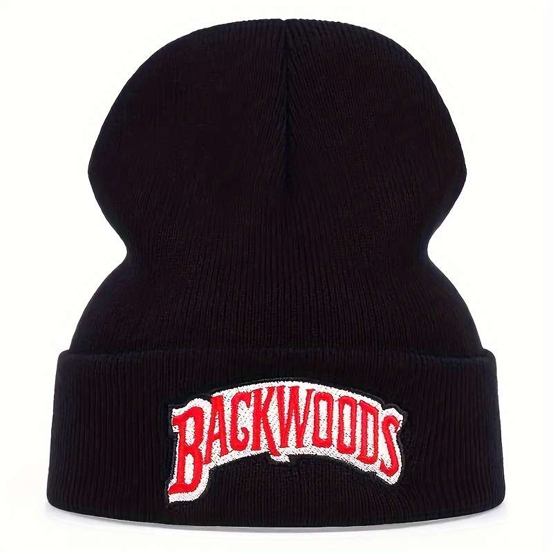 1pc 1pc Autumn And Winter Unisex Backwoods Embroidery Hip Hop Knitted Hat Elastic Foldable Trend