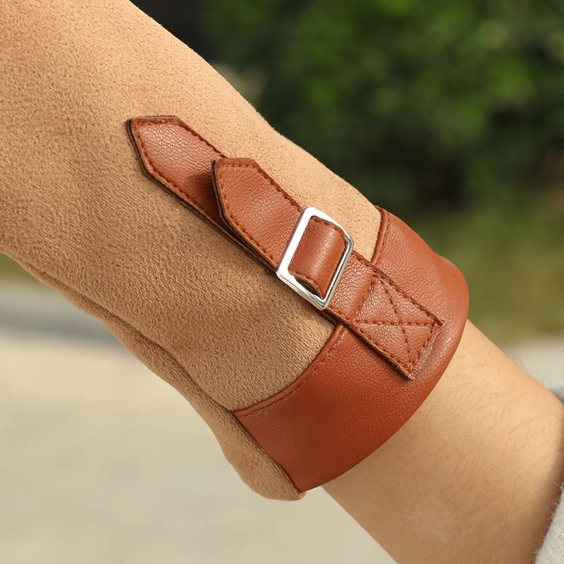 1 Pair Khaki Warm Gloves