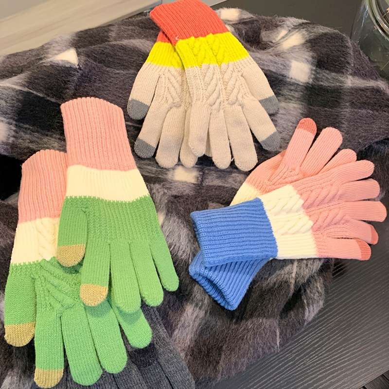 1 Pair Grey Warm Gloves