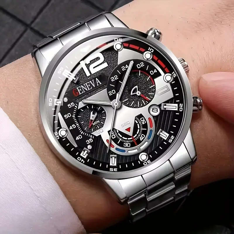 Geneva mens watch silver