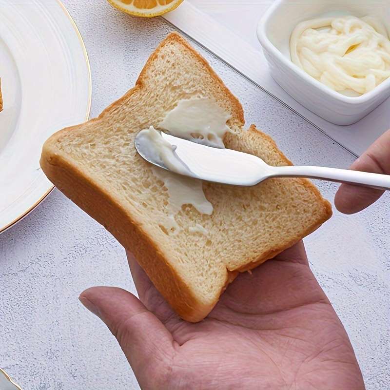 2pcs SHAON Stainless Steel Round-Head Butter Knives Rounded Edge Design for Safe Spreading J