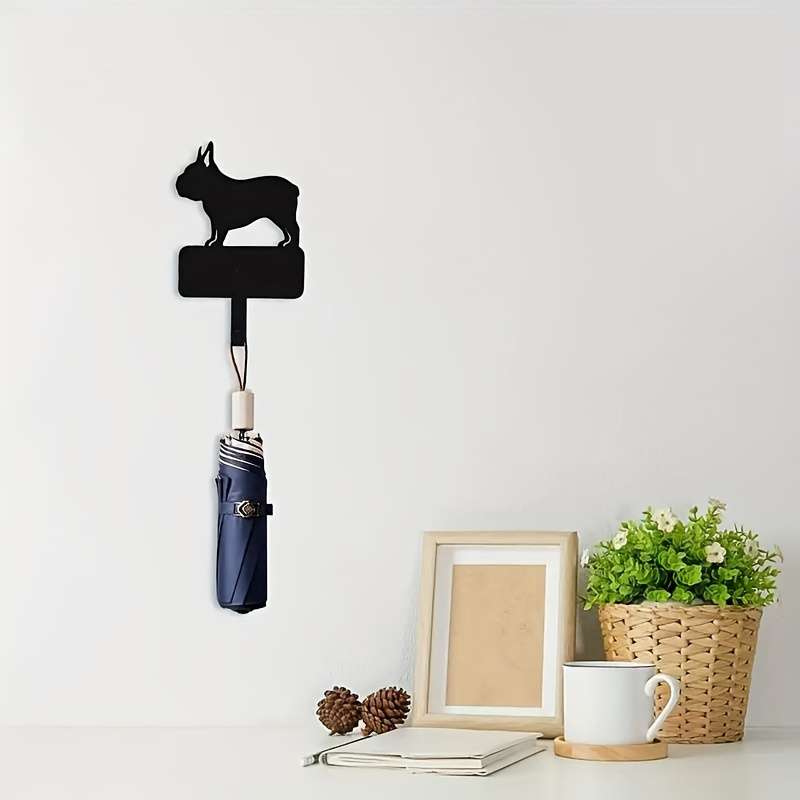 Vintage Bulldog Metal Coat HookMatte Finish Easy Stick-On Installation for Keys  Decor in Livin