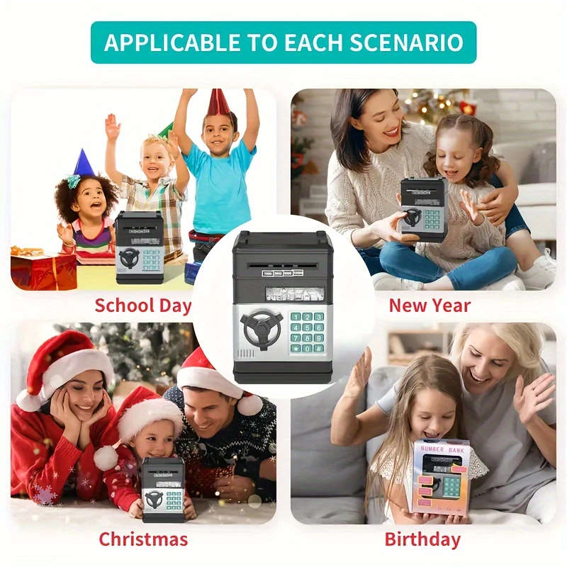 1pc Savings Pot Toys for 3 to 12 Years Youngsters Large Electronic Money Coin Bank for Girls And Boy