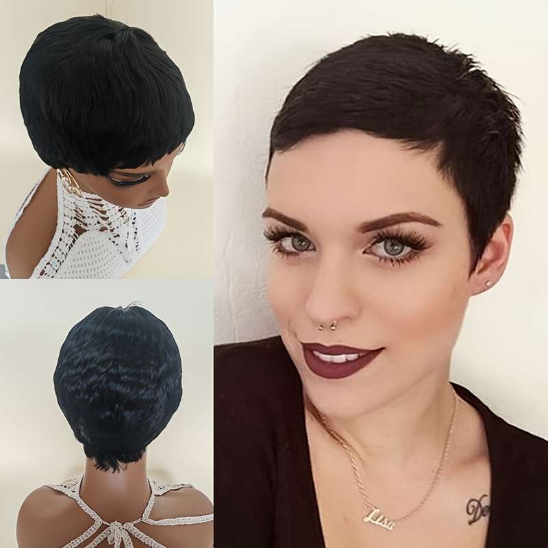 1Pc Black 10.16cm Fashion Design Wig