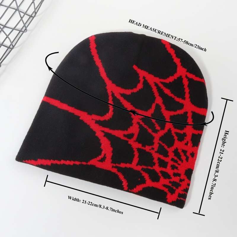 1pc Spider Web Knitted Beanie Hat Soft Lightweight Elastic and Warm Unisex Fashion Hat for Hal