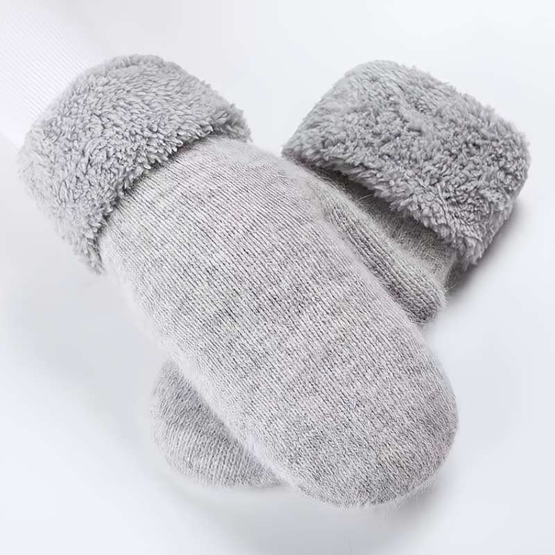 1 Pair Khaki Warm Gloves