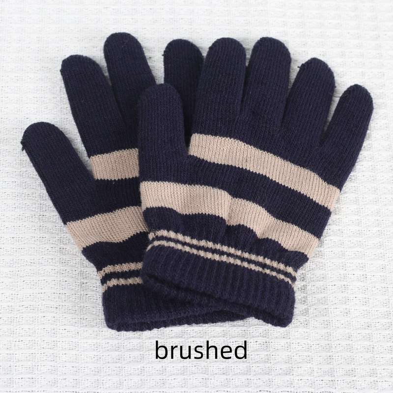 1 Pair Shangqing Plus Camel Style Plus Velvet Warm Gloves
