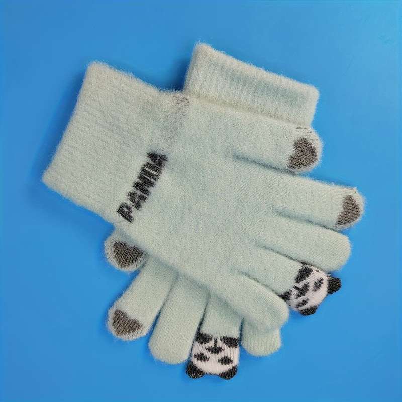 1 Pair Grey Warm Gloves