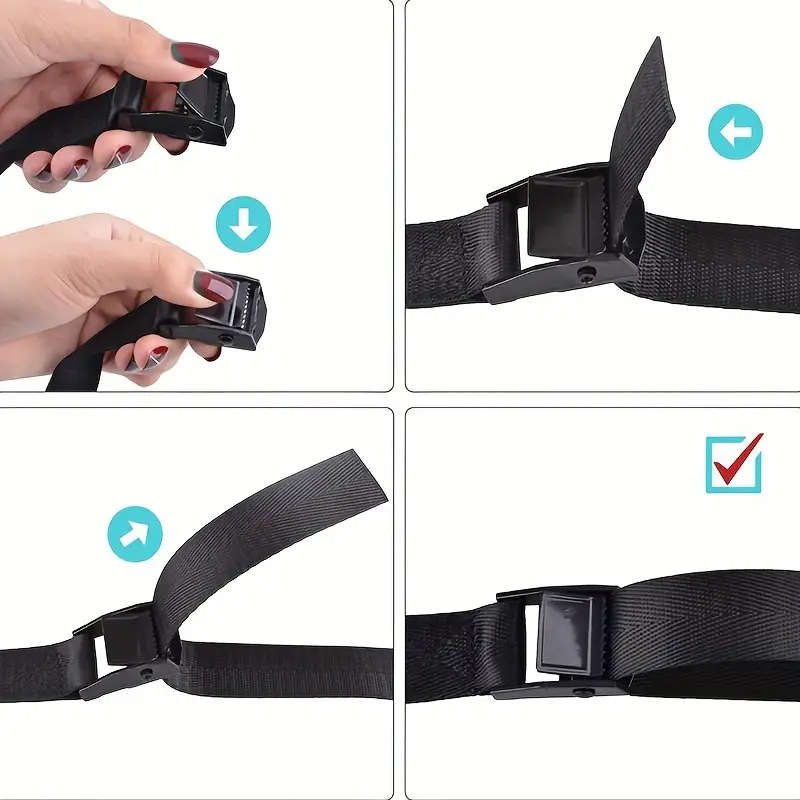 4-Piece Heavy Duty Ratchet Buckle Tie-Down Straps