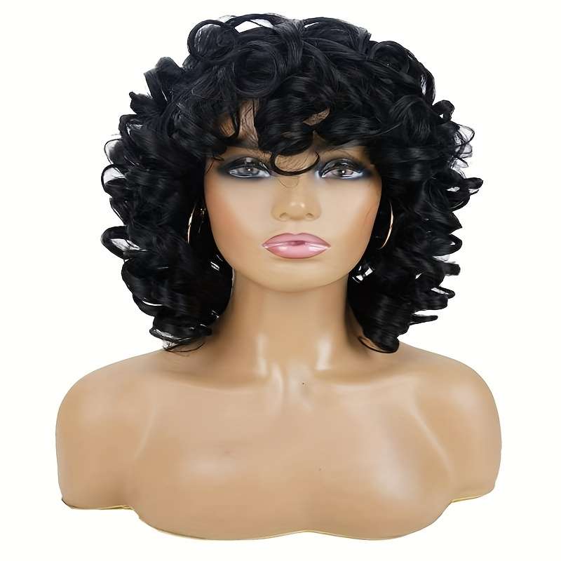 1Pc Black 25.4cm Fashion Design Wig