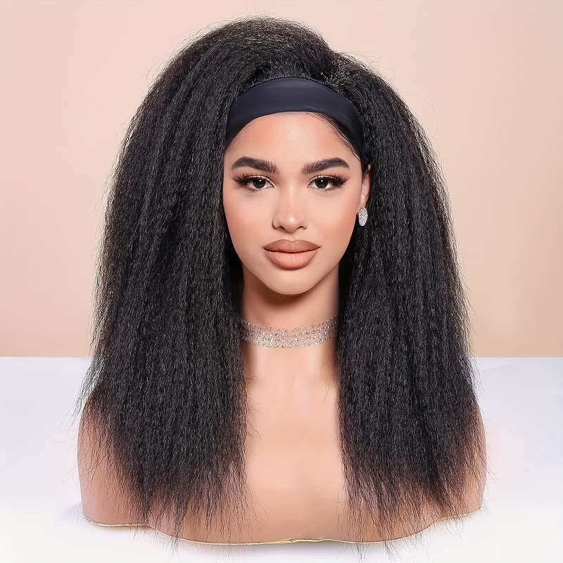 1Pc Black 45.72cm Fashion Design Wig