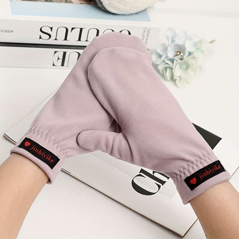 1 Pair Khaki Warm Gloves
