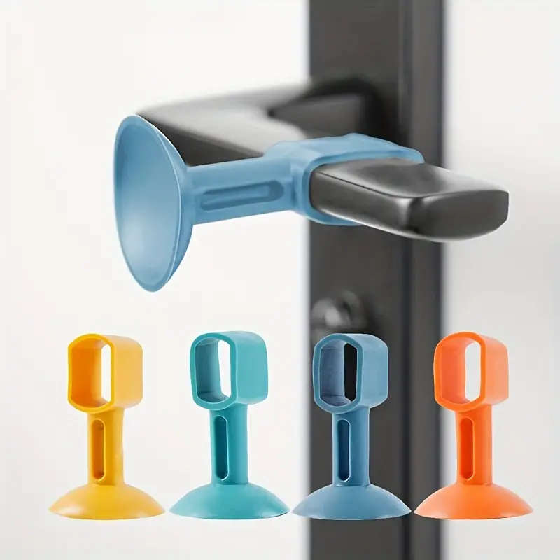 4pcs Anti-Collision Silicone Door Stopper with Suction Cups and Anti-Slip Door Knobs Protects Your D