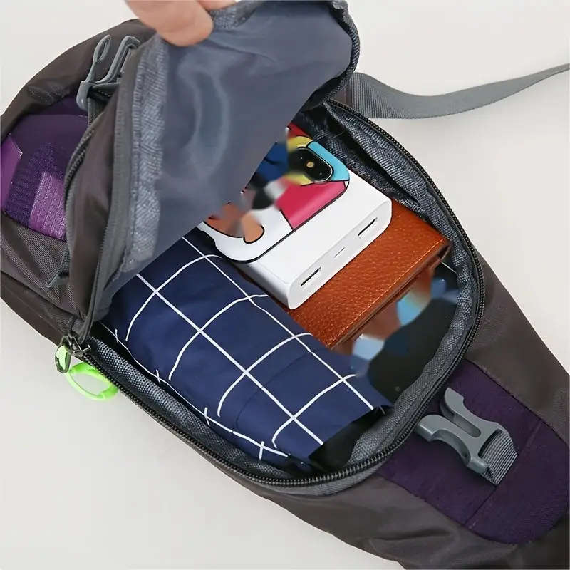 1pc Athletic Canvas Crossbody Chest Bag Versatile Unisex Sling Backpack with Multiple Compartments