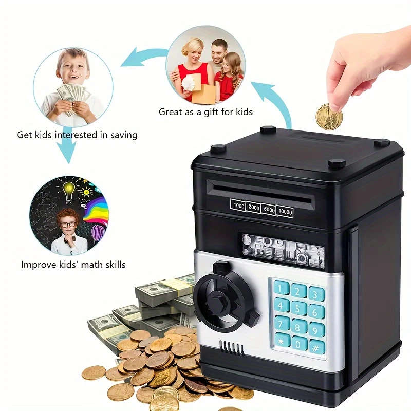 1pc Savings Pot Toys for 3 to 12 Years Youngsters Large Electronic Money Coin Bank for Girls And Boy