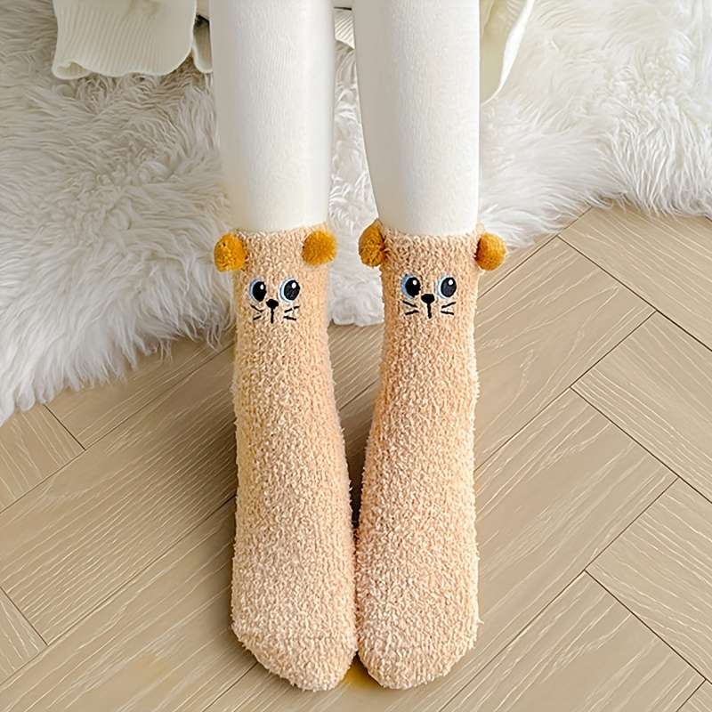 1Pairs Sock Cat Light Brown Pair  One Size