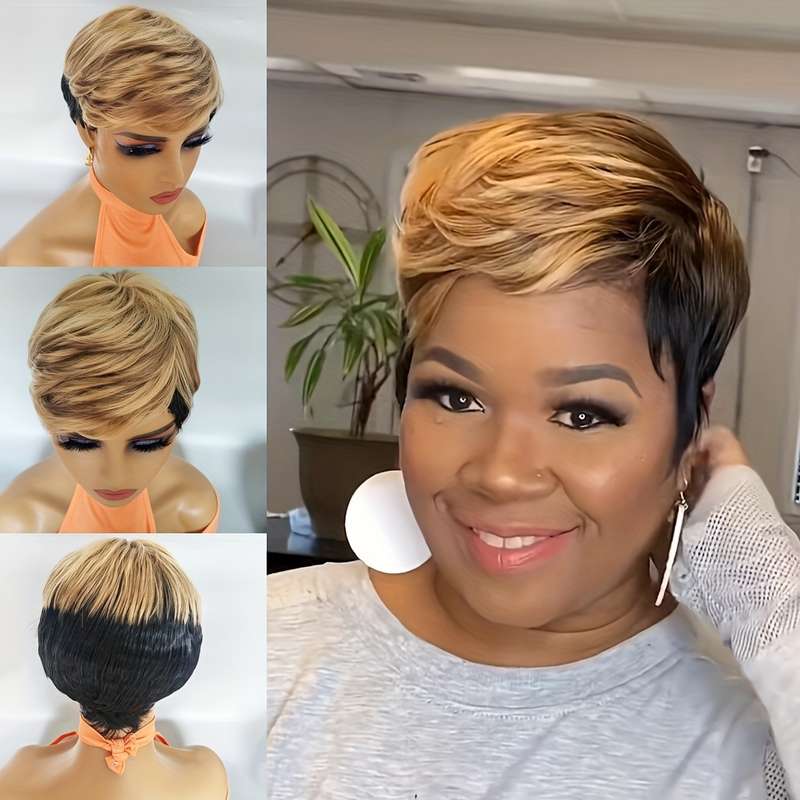 1Pc Black 15.24cm Fashion Design Wig
