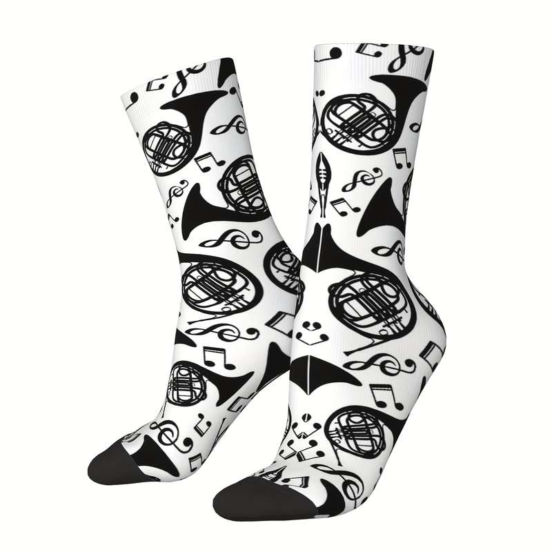 1 Pair Piano Abstract Keys  Socks