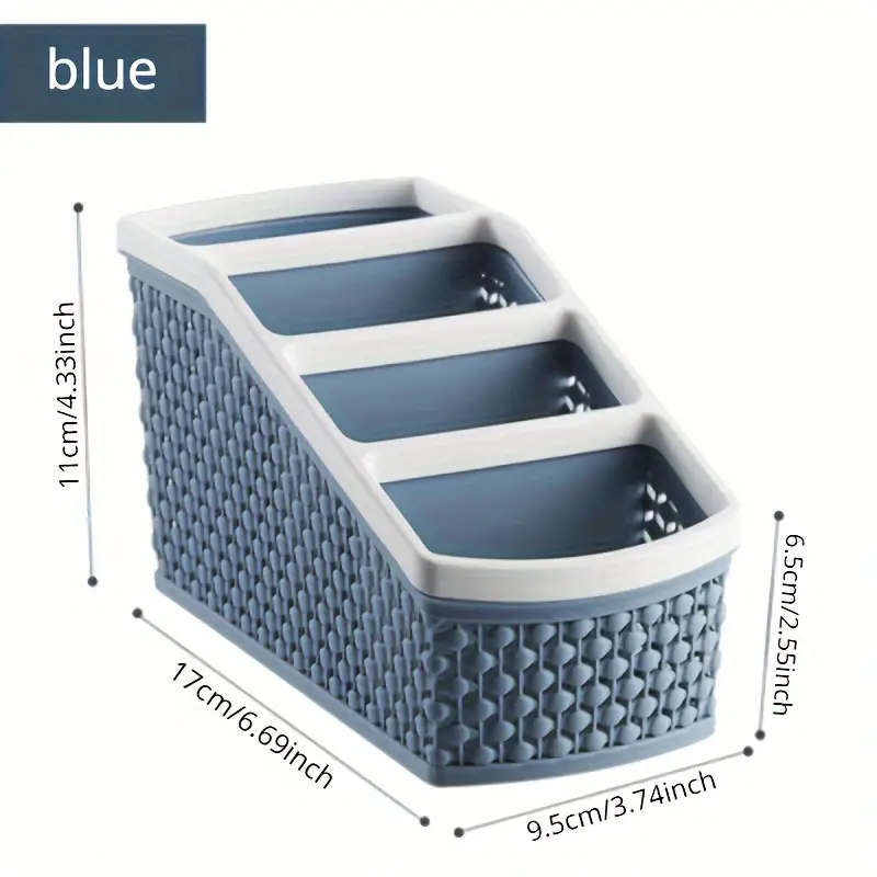1pc Multi-Compartment Desk Organizer Durable Plastic Storage Rack with Layered Slope Design for Effi