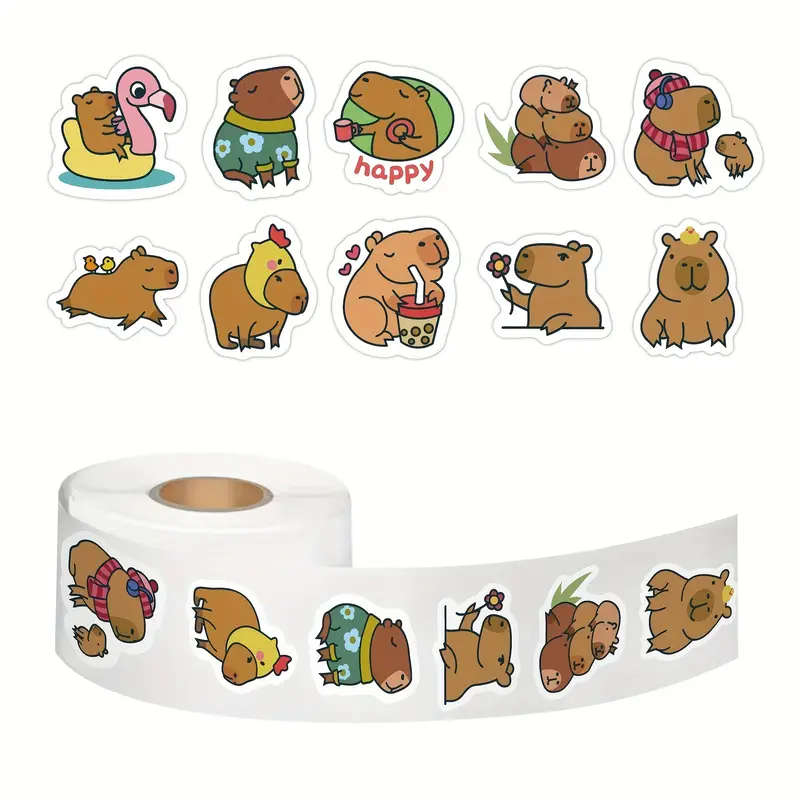 35pcs Capybara Stickers Pack - Cute Cartoon Designs