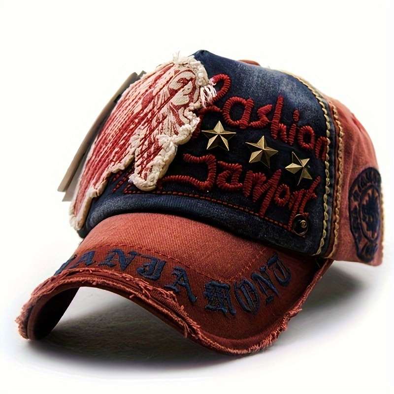 1pc XPeople Vintage Washed Denim Baseball Cap Adjustable Breathable Trucker Hat with Sun Protect