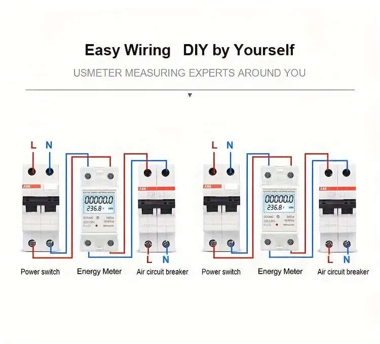 household electricity meter lcd electricity meter single phase 220v mini watt hour meter rail type air conditioning electricity meter intelligent digital display metering details 0