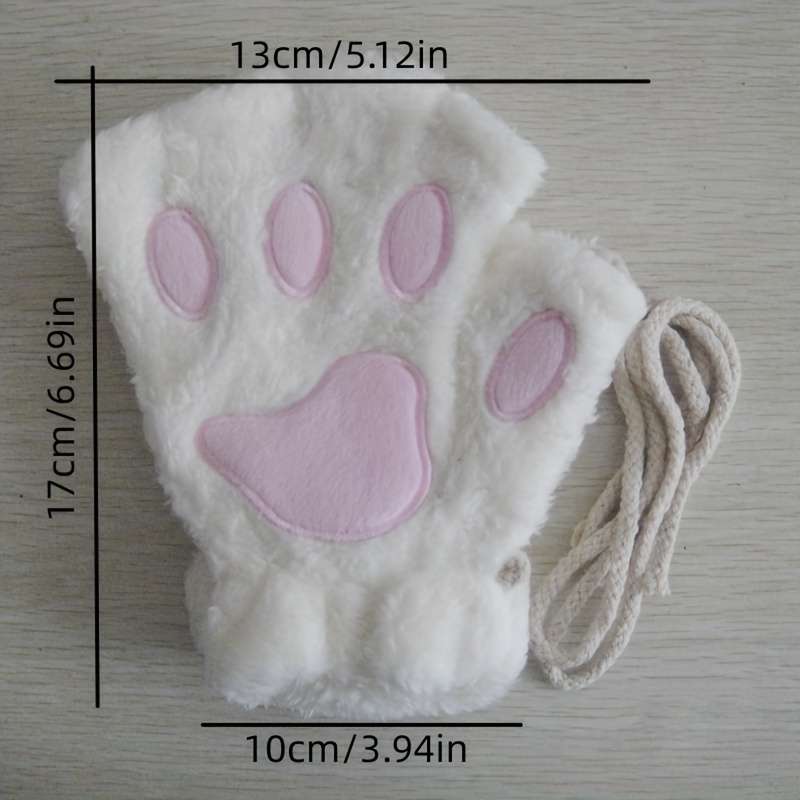 1 Pair Grey Warm Gloves