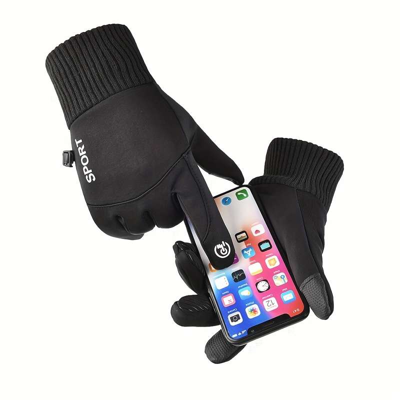 1 Pair Dark Gray Warm Gloves