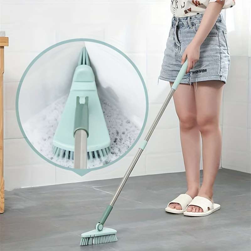 1pc Floor Scrub Brush Shower Scrubber Cleaning Bath Tub And Tile Scrubber Brush Long Handle Det