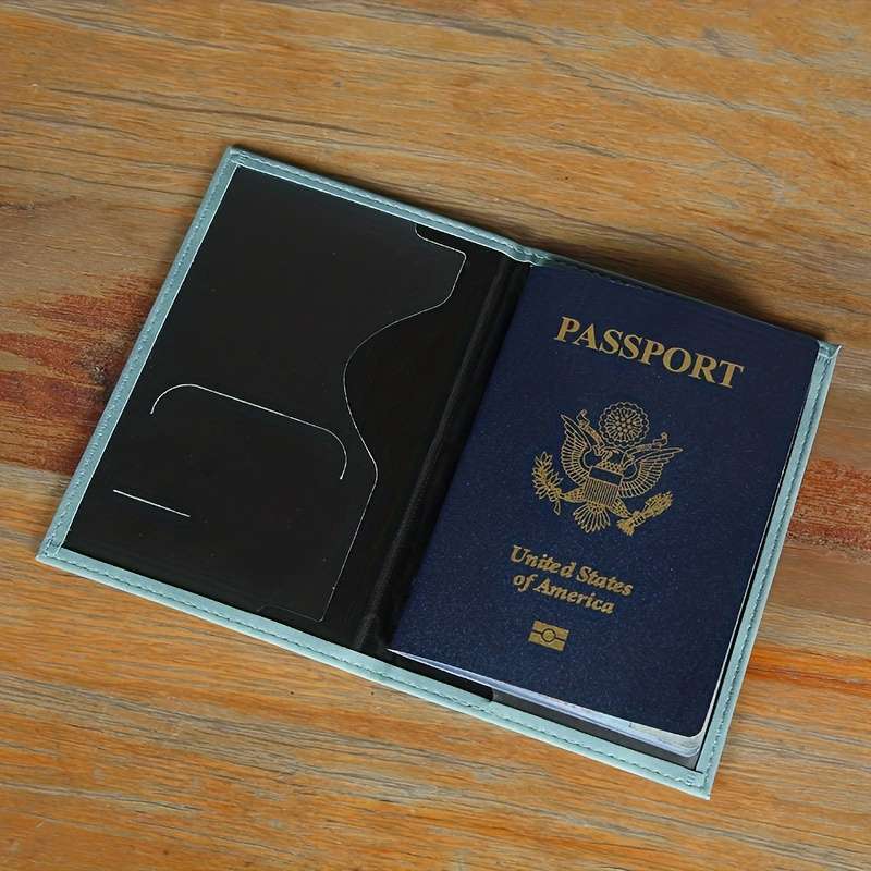 1pc PU Simple Passport Holder Passport Protection Case Travel Passport ID Credit Card Cover Holder