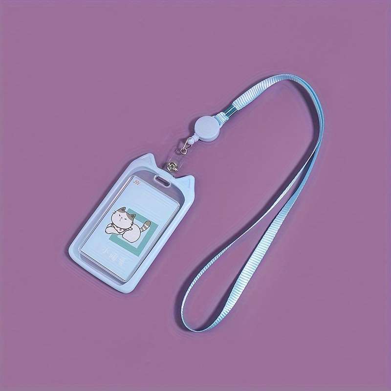 1pc 1 Cat Ear Card Holder Fashion Multi-purpose Student ID Adult Employee Bus Card Work Certificat