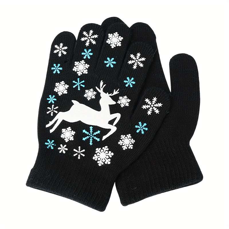 1 Pair Red Warm Gloves