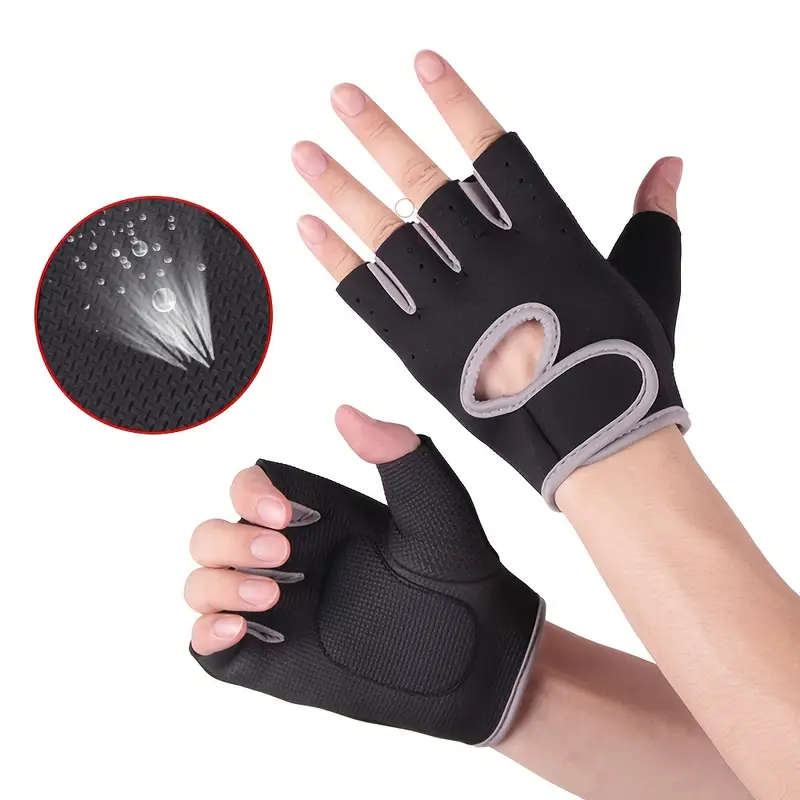 1 Pair Size S Breathable Silicone Non-Slip Sports Workout Gloves Perfect for Gym Training Weightlift