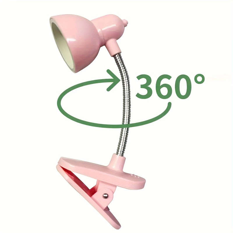 1pc Mini Portable Eye-Protecting Clip Book Light LED Warm Light Night Reading Light Adjustable Arm