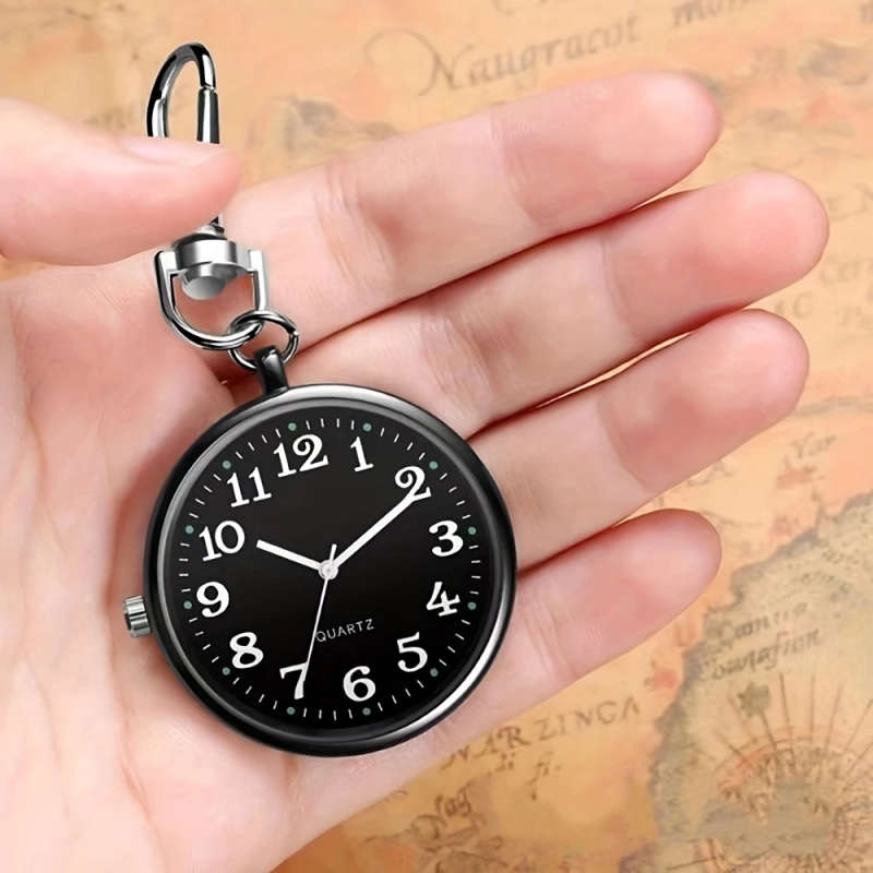 1pc Minimalist Keychain Pocket Watch Color Sent Randomly