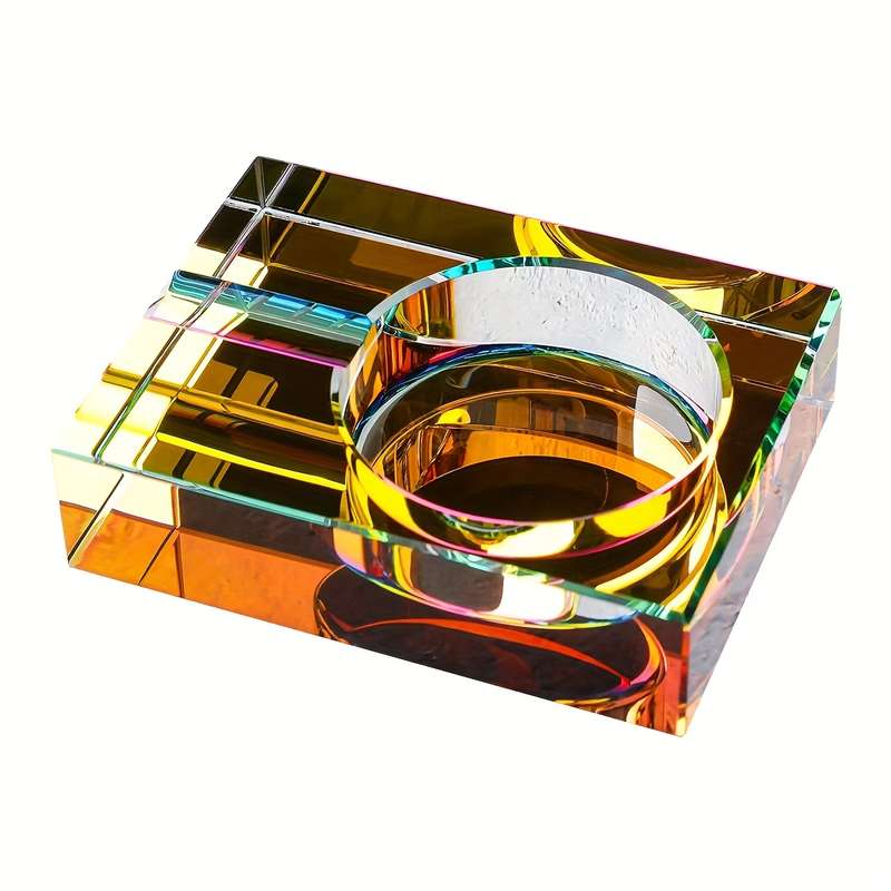 1pc Crystal Ashtray Personality Fashion Colorful Creative Advertising Promotional Glass Ashtray