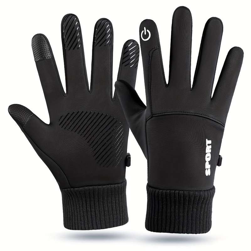 1 Pair Dark Gray Warm Gloves