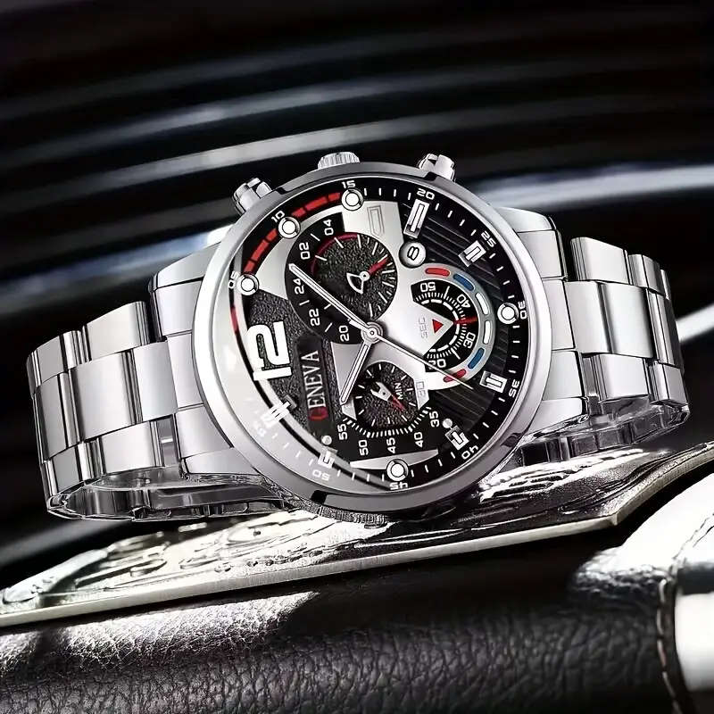 Geneva mens watch silver