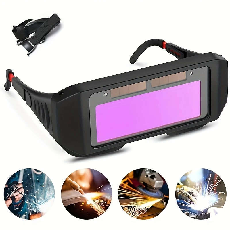 1pc Solar Powered Auto Darkening Welding Goggles Optical Clarity Welding Glasses Protective Automati