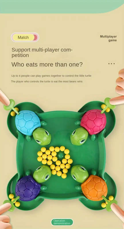 internet celebrity turtle bean eating toy parent child interactive multiplayer desktop game puzzle toy details 4