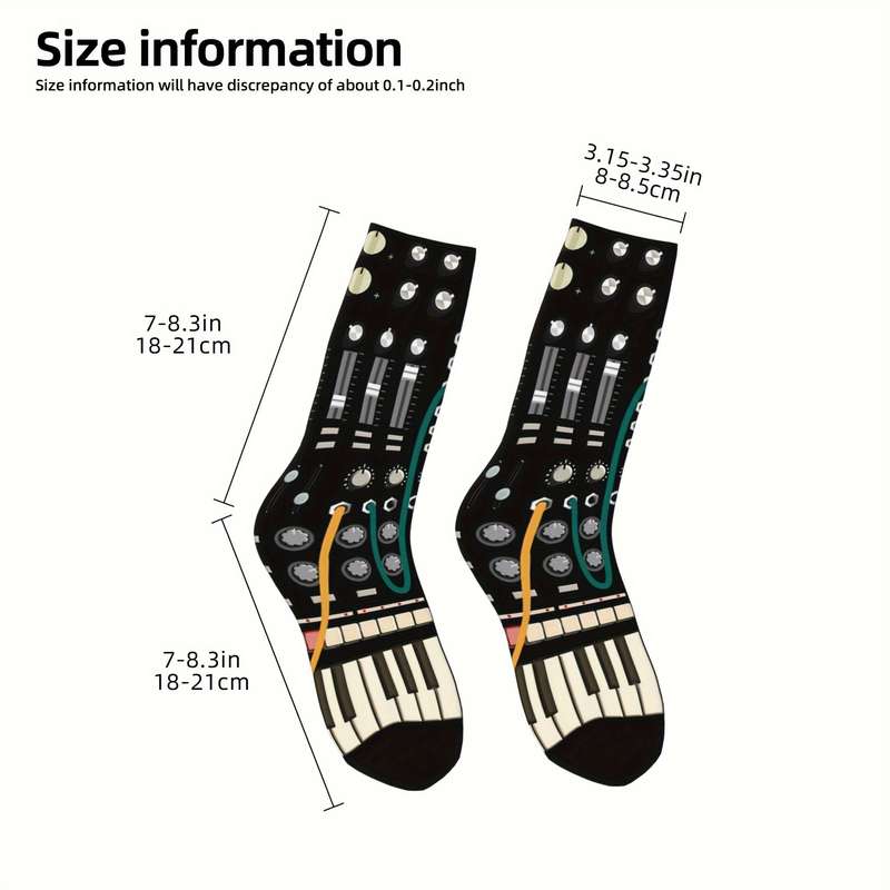1 Pair Piano Abstract Keys  Socks