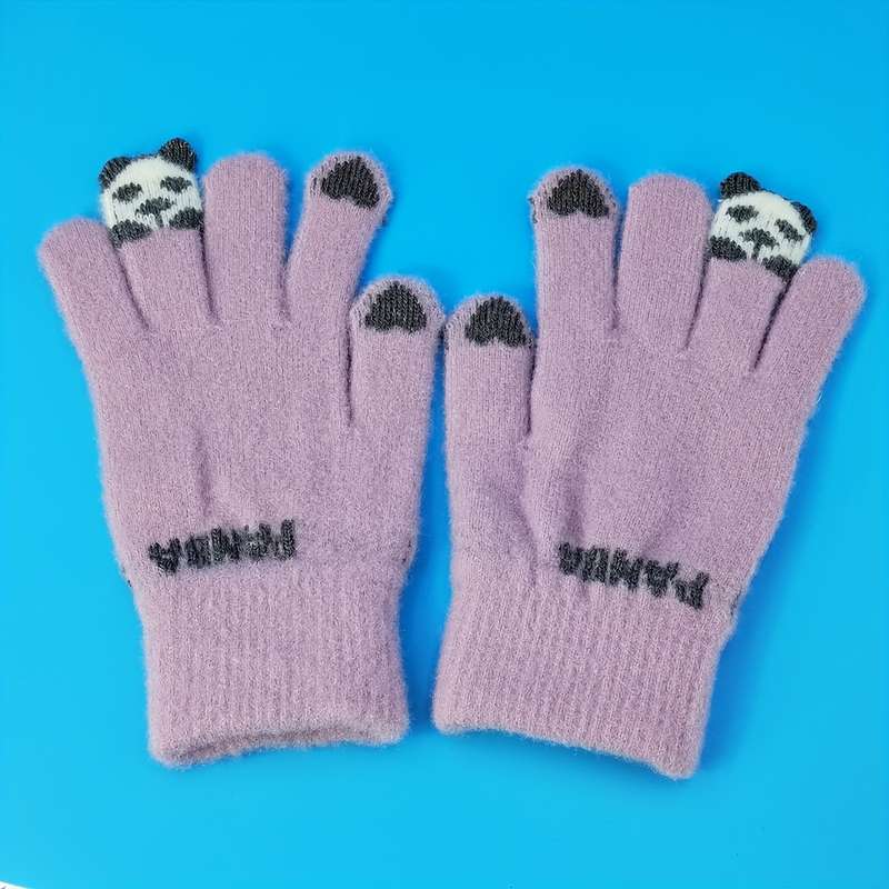 1 Pair Grey Warm Gloves