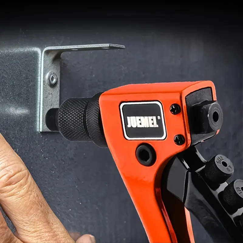 Rivet Gun with 80pcs Rivets Manual Rivet Gun Kit with 4 Changeable Rivet Heads Heavy Duty