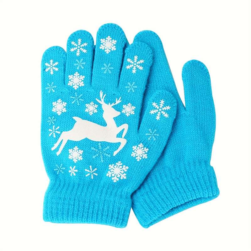 1 Pair Red Warm Gloves